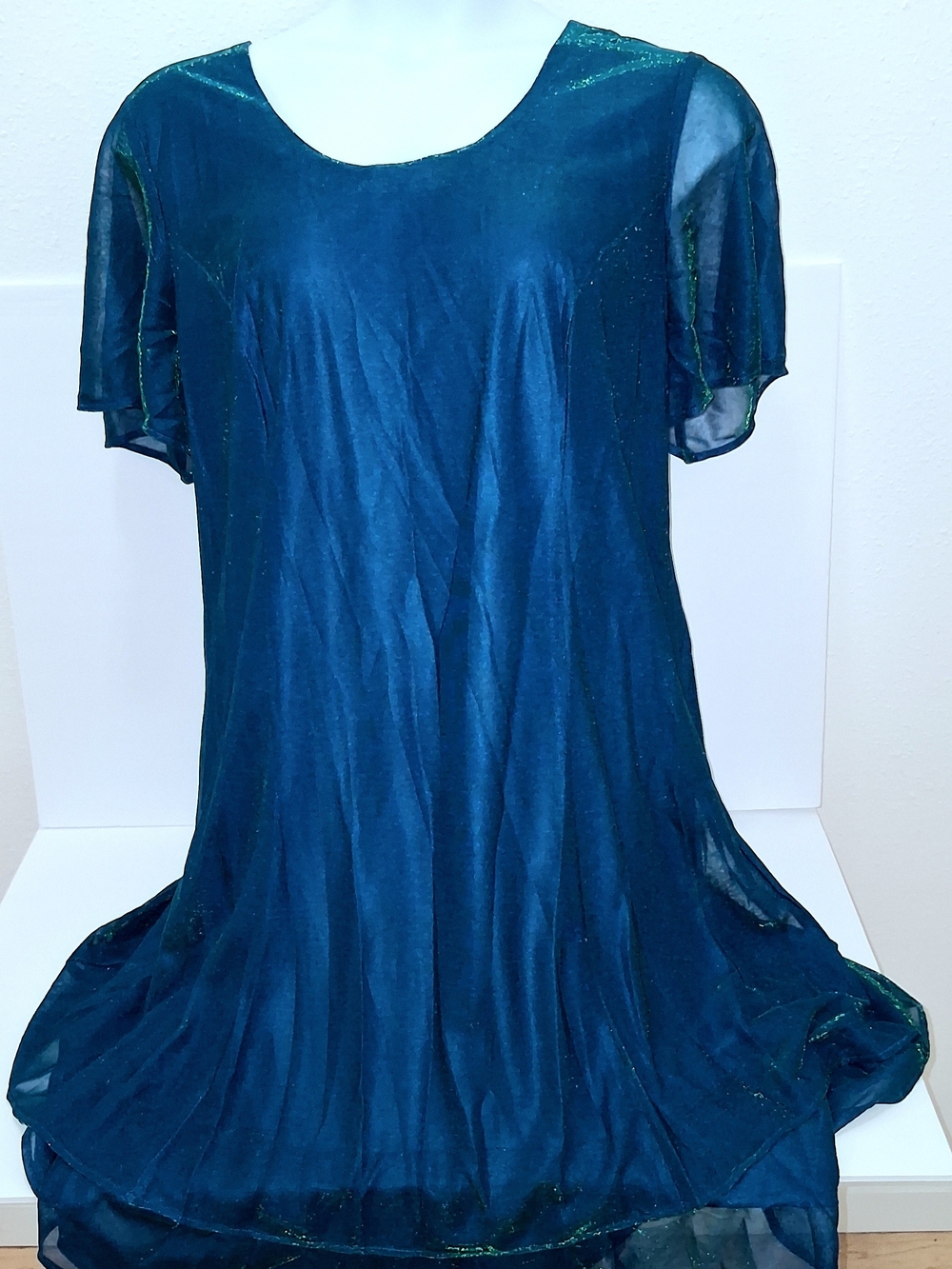 Women’s Teal Shimmer Short Sleeve Dress Size 20